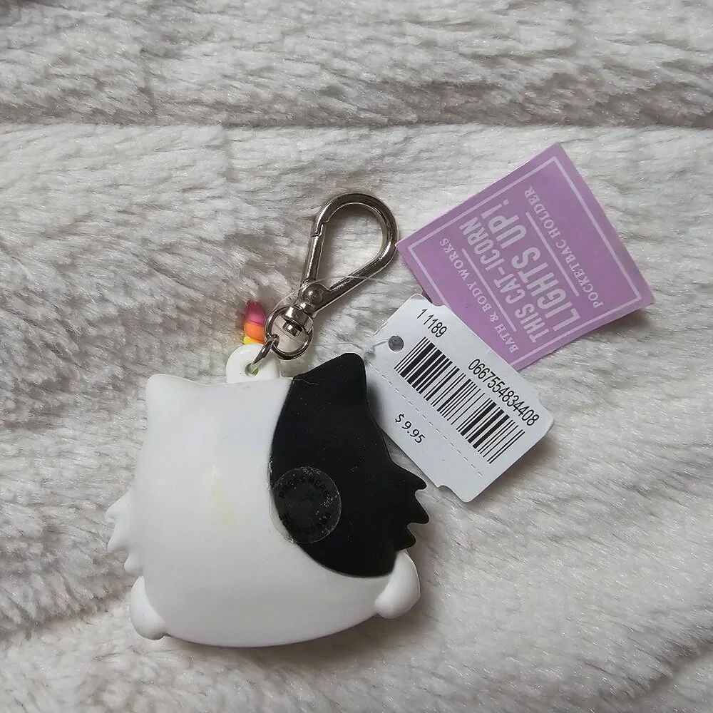 Bath and Body Works Light-Up Caticorn Pocket Bac Holder Keychain NWT - Picture 2 of 4